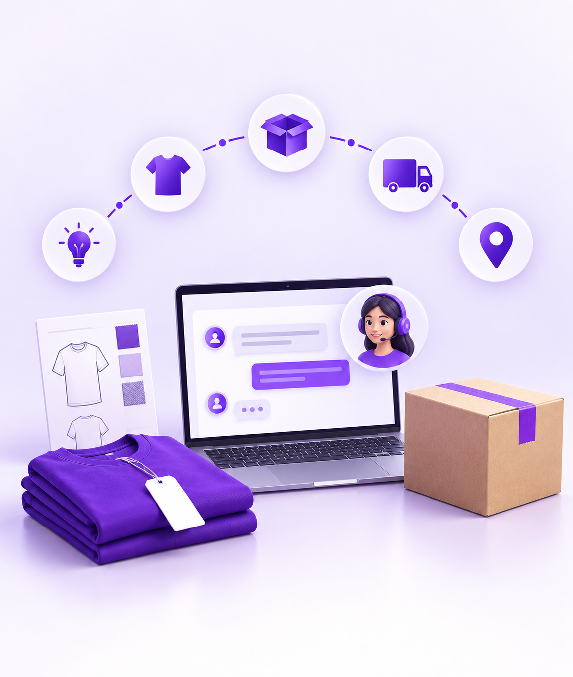 Ongoing chat support illustration